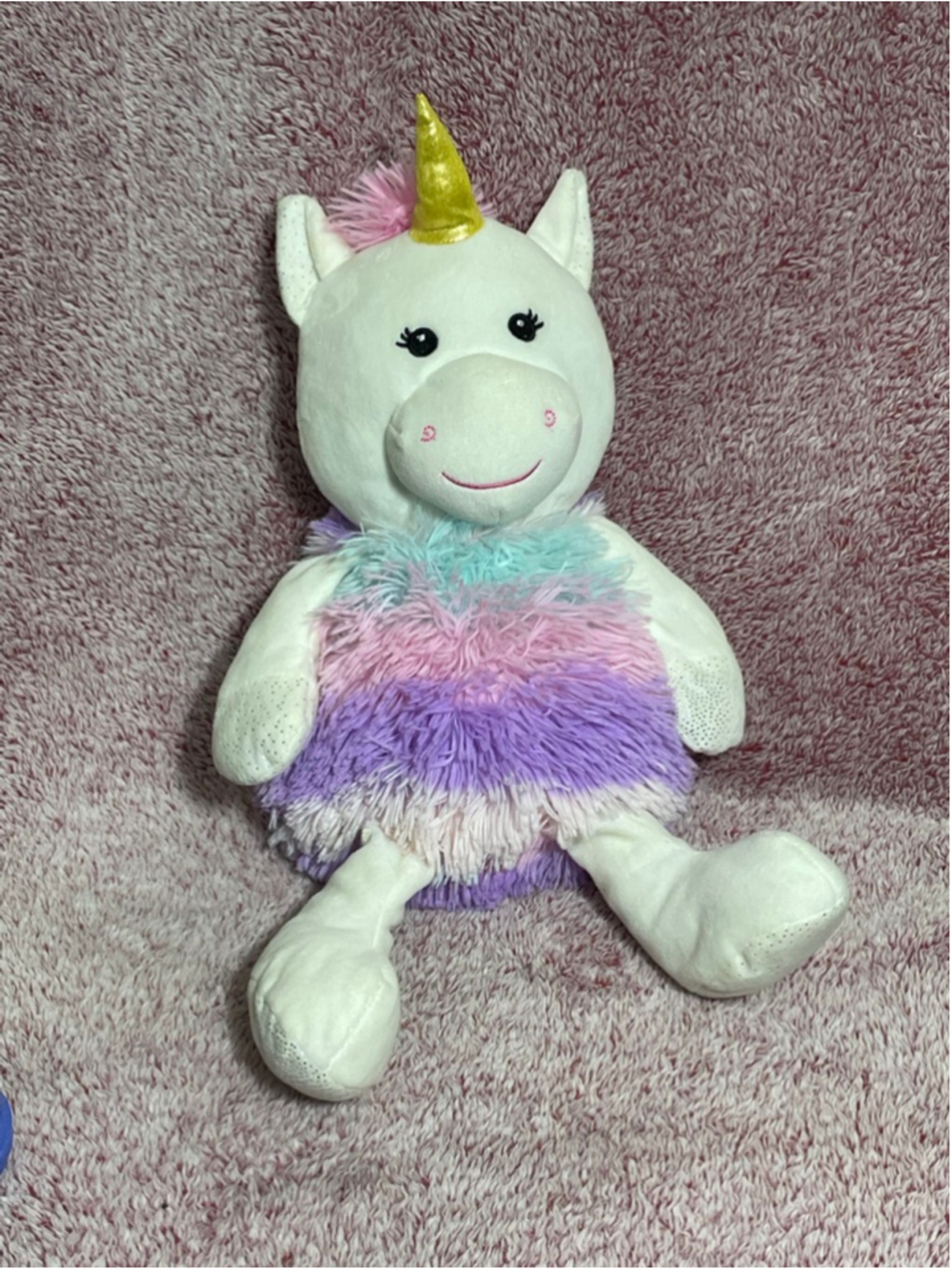Hug Fun Unicorn Stuffed Animal White Multicolor soft plush